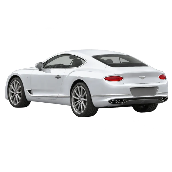 silver 2021 Bentley Continental GT rear three-quarter (facing left) view