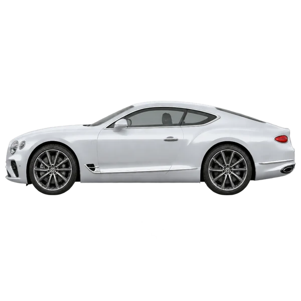 Bentley Continental GT 2026 prata, vista lateral (voltada para a esquerda)