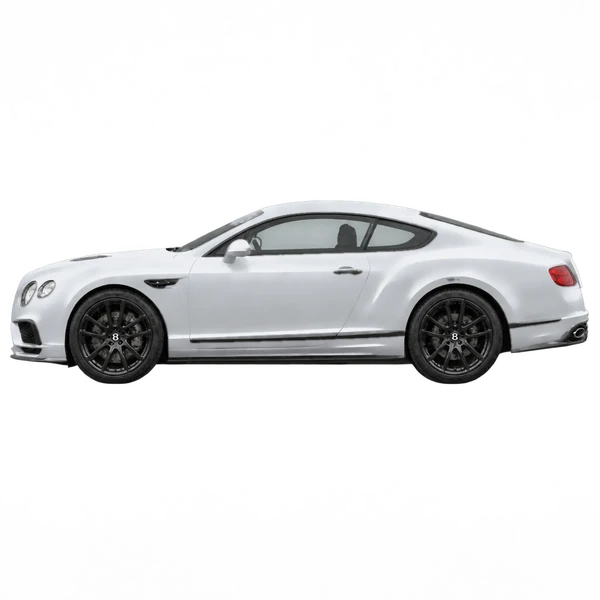 Bentley Continental GT3-R 2015 باللون فضي، منظر جانبي (متجه إلى اليسار)
