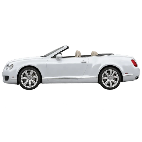 Bentley Continental GTC 2010 باللون فضي، منظر جانبي (متجه إلى اليسار)