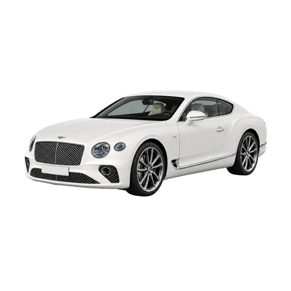ホワイトの2018 Bentley Continental（フロントスリークォーター(左向き)ビュー）