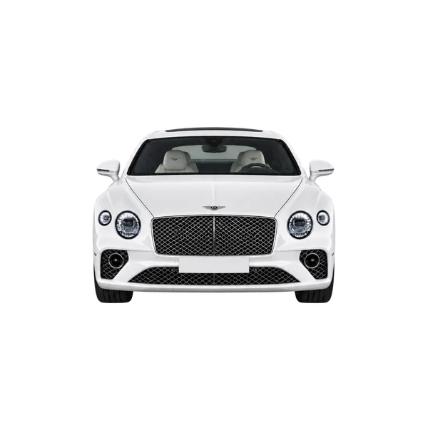 Bentley Continental 2020 باللون أبيض، منظر أمامي