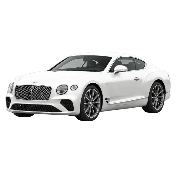 2021 Bentley Continental in weiß, Ansicht: Dreiviertelansicht vorne (nach links gerichtet)