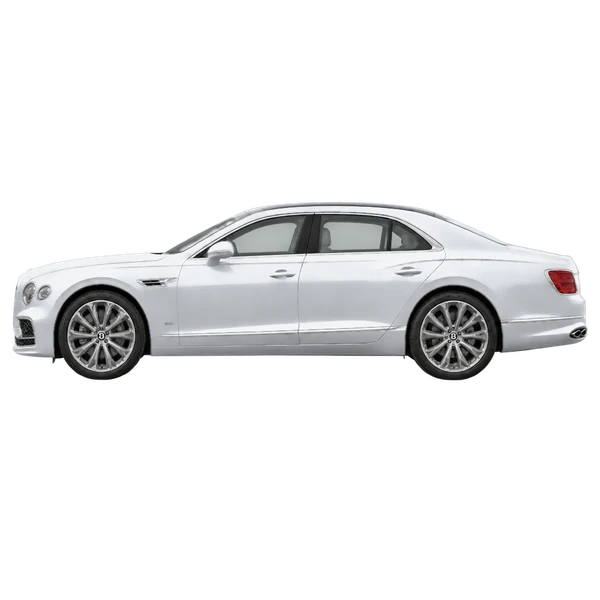 Bentley Flying Spur Mulliner 2024 argent, vue côté (vers la gauche)