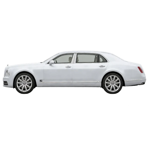 silver 2020 Bentley Mulsanne Extended Wheelbase side (facing left) view