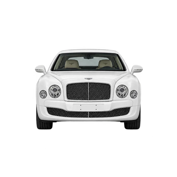 Bentley Mulsanne 2012 باللون أبيض، منظر أمامي