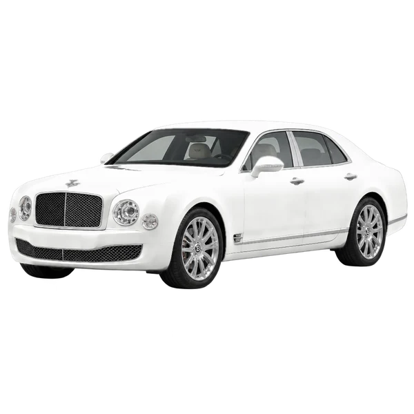 2013 Bentley Mulsanne in weiß, Ansicht: Dreiviertelansicht vorne (nach links gerichtet)