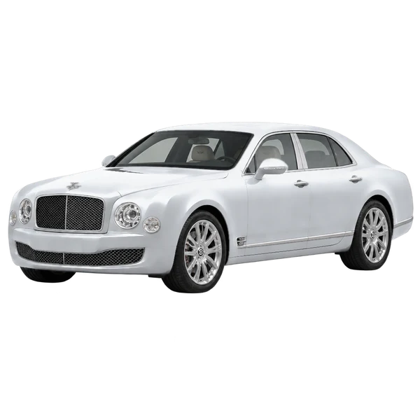 2015 Bentley Mulsanne in Silber, Ansicht: Dreiviertelansicht vorne (nach links gerichtet)