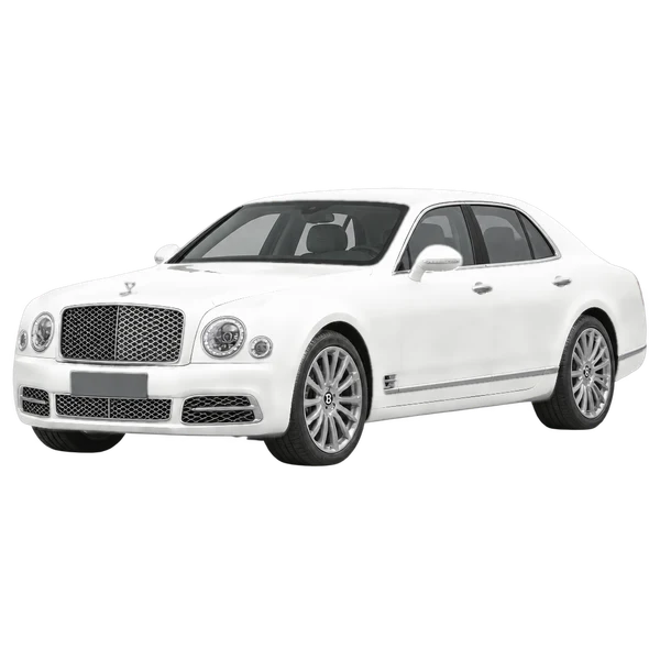 Bentley Mulsanne 2020 en blanco, vista frontal tres cuartos (hacia la izquierda)