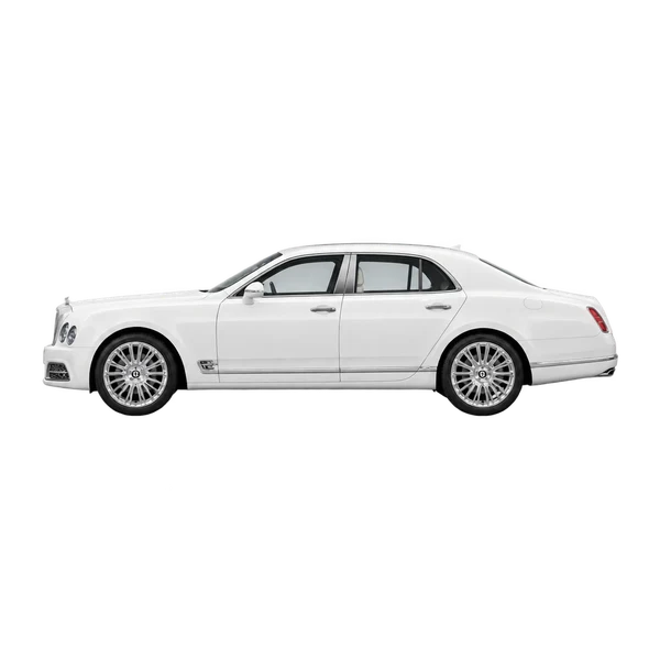 Bentley Mulsanne 2020 en blanco, vista lateral (mirando a la izquierda)