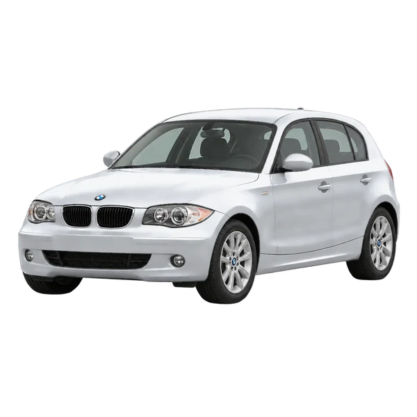 BMW 1 Series 2000 argent, vue trois-quarts avant (orienté vers la gauche)