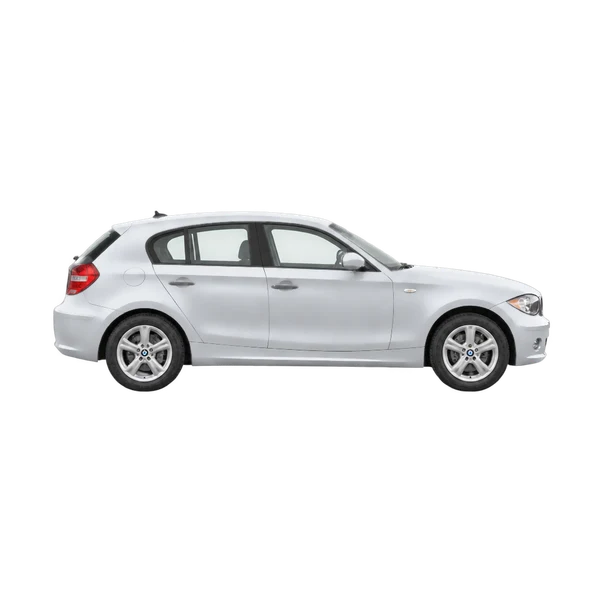 BMW 1 Series 2011 argent, vue profil (tourné vers la droite)
