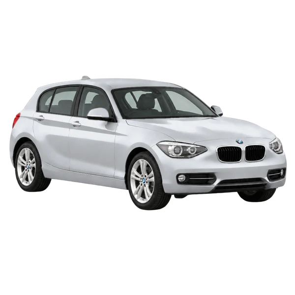 2012 BMW 1 Series in Silber, Ansicht: Dreiviertelansicht vorne (nach rechts)