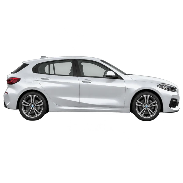 2021 BMW 1 Series in Silber, Ansicht: Seite (nach rechts gewandt)