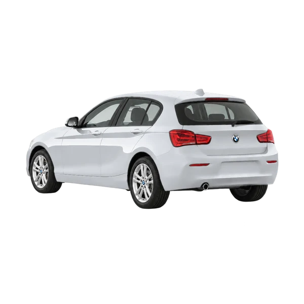 BMW 116 2016 argent, vue trois-quarts arrière (orienté vers la gauche)