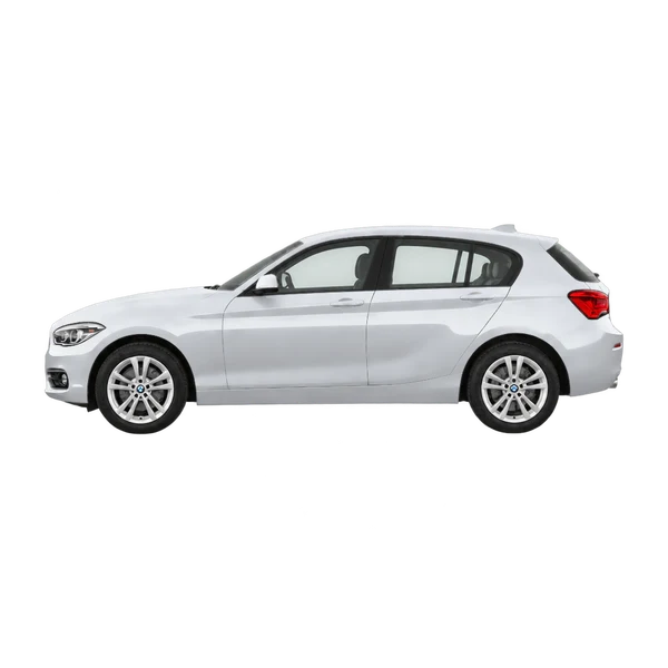 2016 BMW 118 in Silber, Ansicht: Seite (nach links gerichtet)