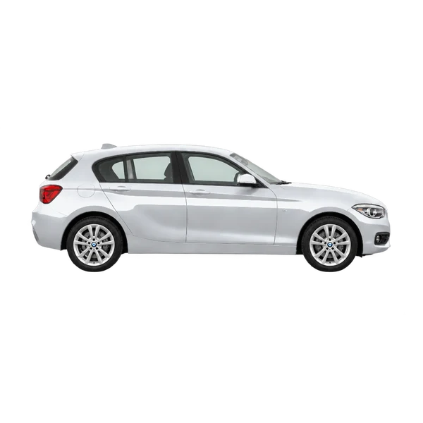 2016 BMW 118 in Silber, Ansicht: Seite (nach rechts gewandt)