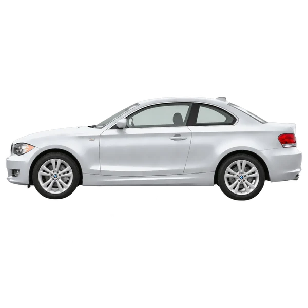 BMW 128i 2008 prata, vista lateral (voltada para a esquerda)