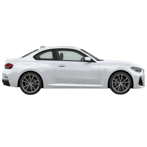 BMW 2 Series 2022 prata, vista lateral (voltada para a direita)