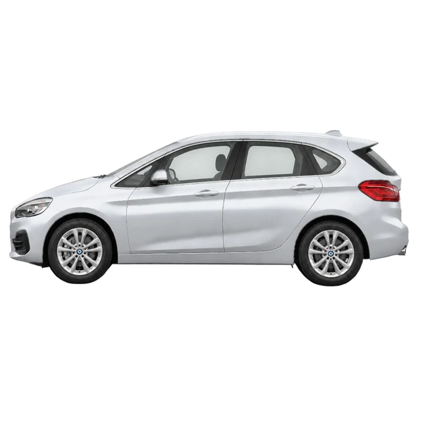 BMW 214D Active Tourer 2019 argent, vue côté (vers la gauche)