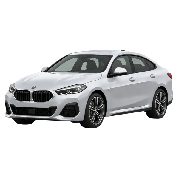 BMW 220I 2026 argent, vue trois-quarts avant (orienté vers la gauche)