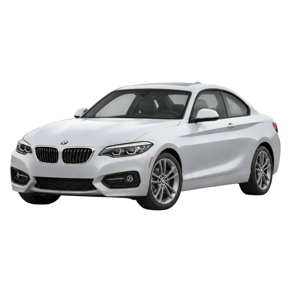 シルバーの2020 BMW 228i（フロントスリークォーター(左向き)ビュー）