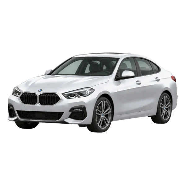 シルバーの2021 BMW 228i（フロントスリークォーター(左向き)ビュー）