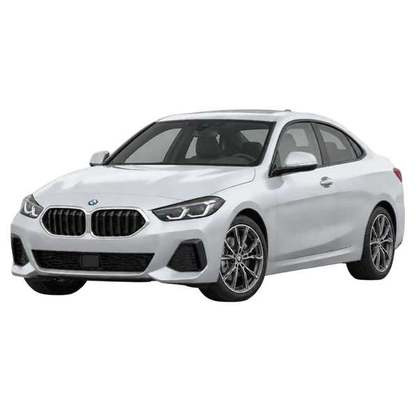 シルバーの2024 BMW 228i（フロントスリークォーター(左向き)ビュー）