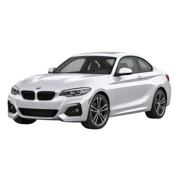 シルバーの2020 BMW 230i（フロントスリークォーター(左向き)ビュー）