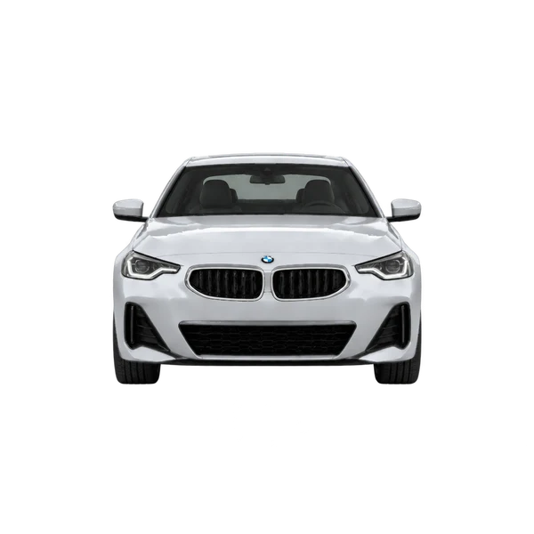 シルバーの2023 BMW 230i（正面ビュー）