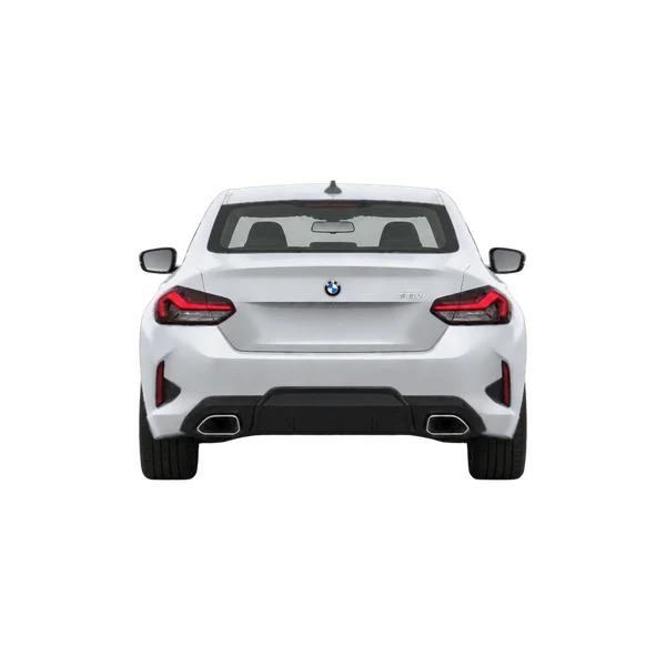 シルバーの2025 BMW 230i（リアビュー）
