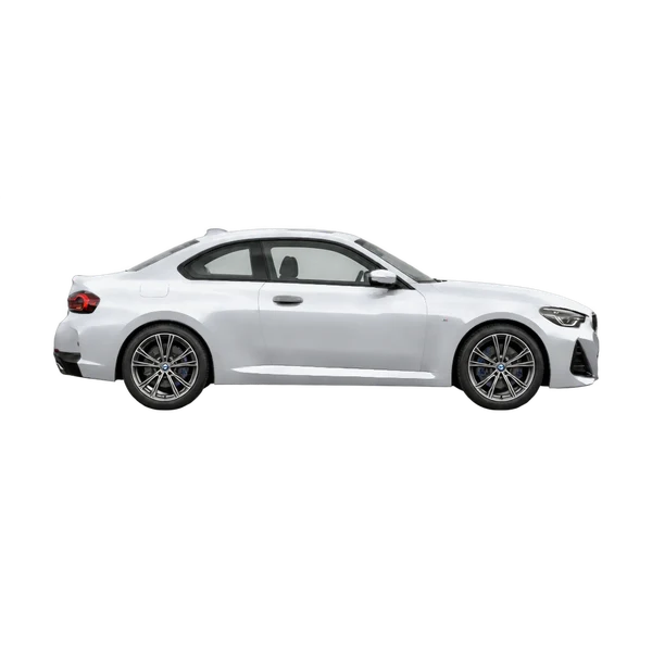 シルバーの2025 BMW 230i（側面（右向き）ビュー）