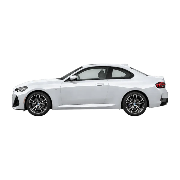 シルバーの2026 BMW 230i（側面（左向き）ビュー）