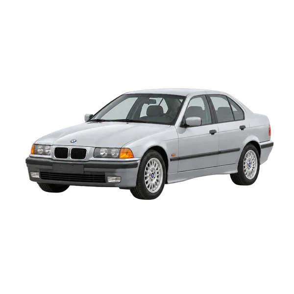 silver 1998 BMW 3 Series front three-quarter (facing left) view