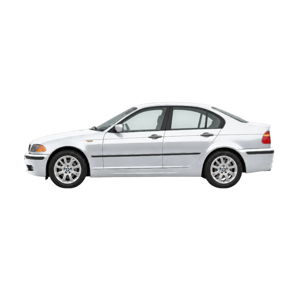 BMW 3 Series 1999 باللون فضي، منظر جانبي (متجه إلى اليسار)