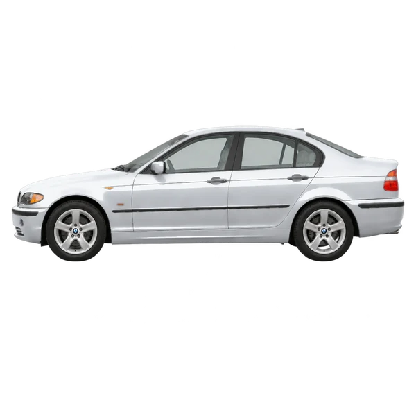 BMW 3 Series 2003 prata, vista lateral (voltada para a esquerda)