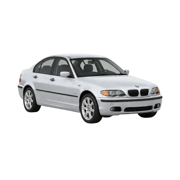 silver 2004 BMW 3 Series front three-quarter (facing left) view