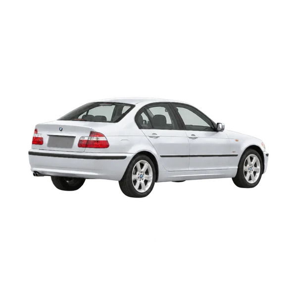 silver 2004 BMW 3 Series rear three-quarter (facing left) view