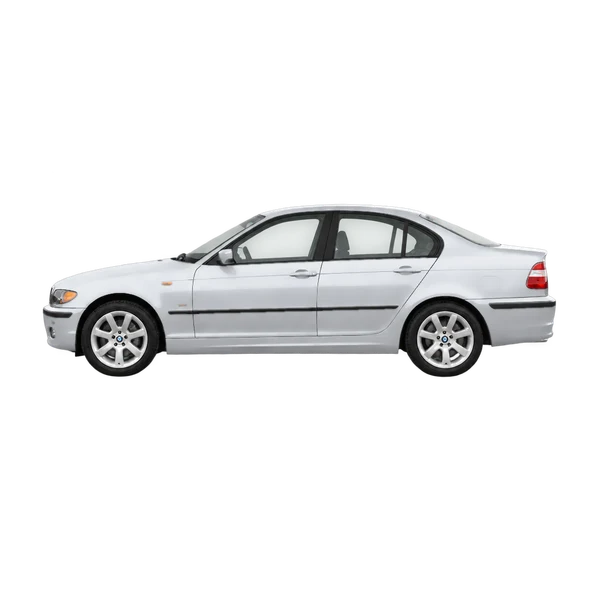 silver 2004 BMW 3 Series side (facing left) view