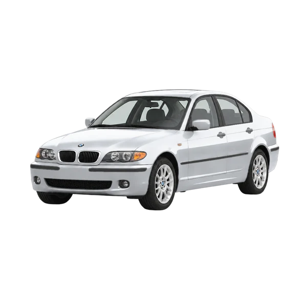 silver 2005 BMW 3 Series front three-quarter (facing left) view