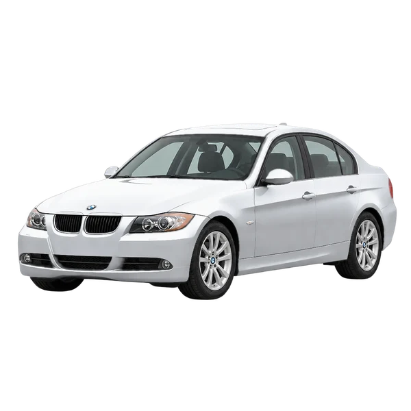 silver 2006 BMW 3 Series front three-quarter (facing left) view