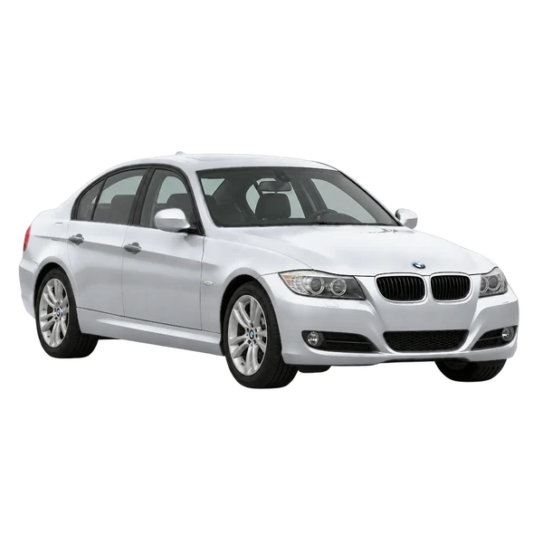 silver 2012 BMW 3 Series front three-quarter (facing left) view
