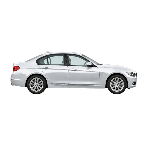 BMW 318D SE 2014 prata, vista lateral (voltada para a direita)