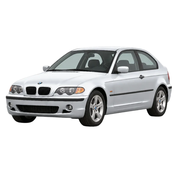 2000 BMW 318ti in Silber, Ansicht: Dreiviertelansicht vorne (nach links gerichtet)
