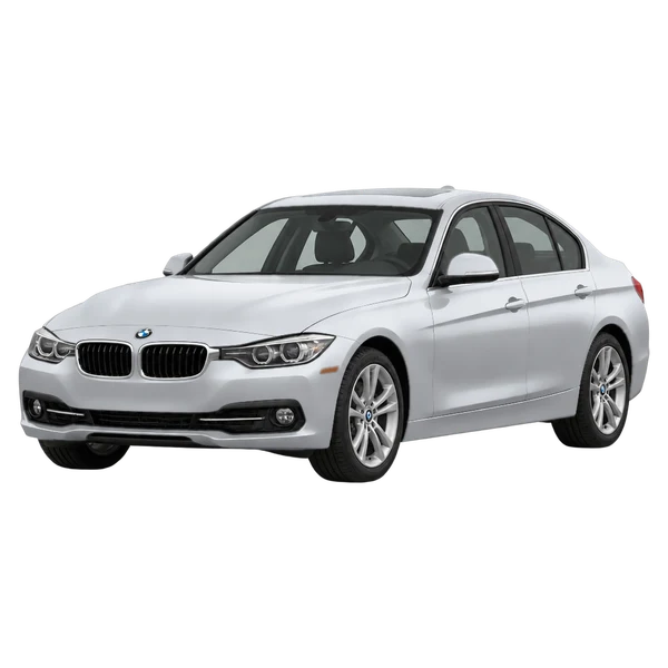 シルバーの2015 BMW 320(フロントスリークォーター(左向き)ビュー)