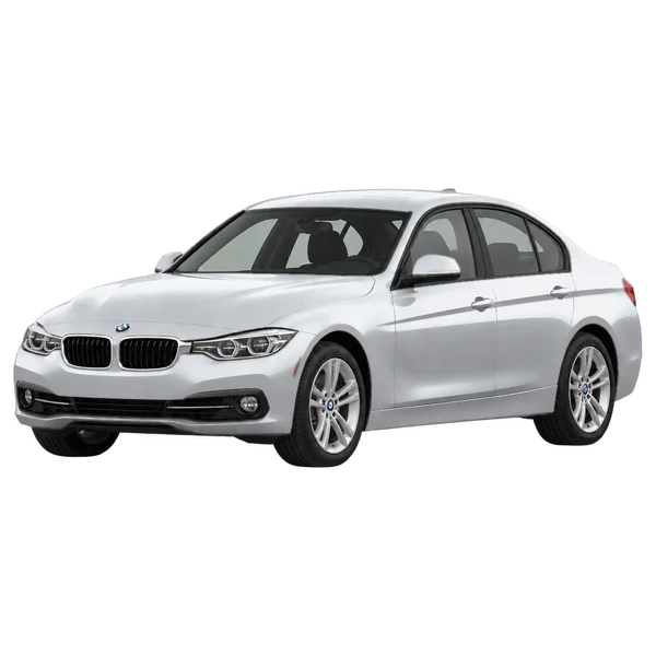 シルバーの2017 BMW 320(フロントスリークォーター(左向き)ビュー)