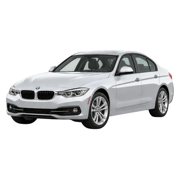 シルバーの2018 BMW 320(フロントスリークォーター(左向き)ビュー)