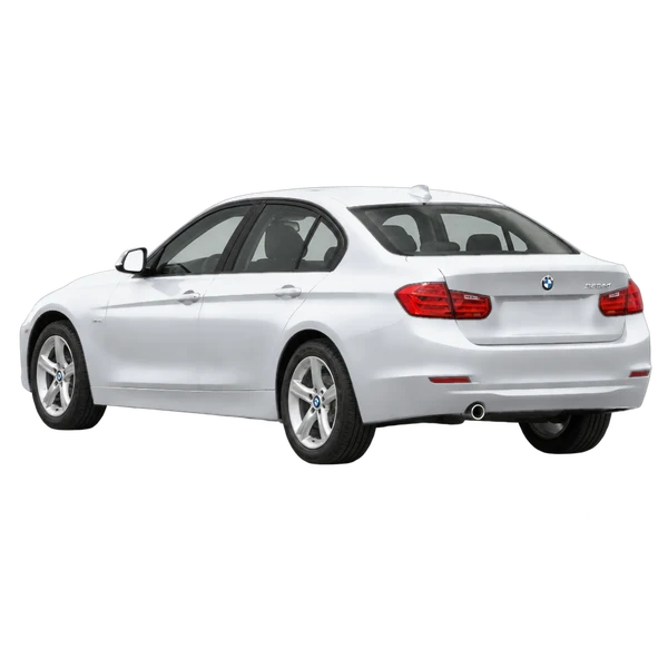 2014 BMW 320ED in Silber, Ansicht: Dreiviertelansicht von hinten (nach links gerichtet)