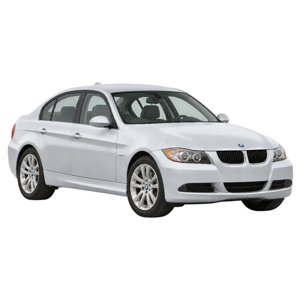 2007 BMW 320i in Silber, Ansicht: Dreiviertelansicht vorne (nach rechts)
