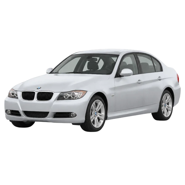 2008 BMW 320i in Silber, Ansicht: Dreiviertelansicht vorne (nach links gerichtet)